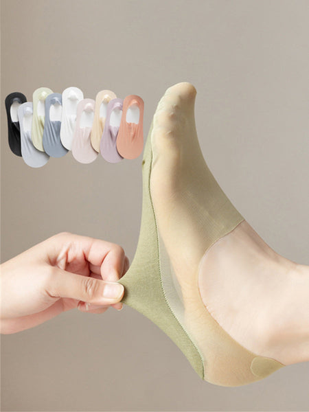 5 足の女性カジュアル夏固体薄手の靴下