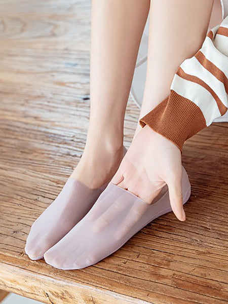 5 足の女性カジュアル夏固体薄手の靴下