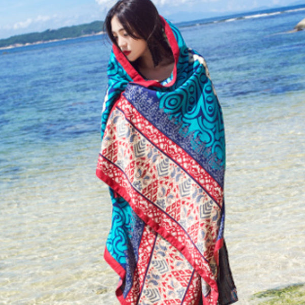 Holiday Women Printing Ethnic Green Scarf - Buykud