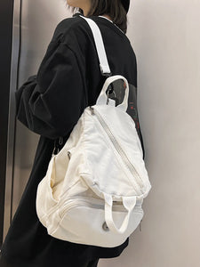 日本スタイル キャンバス ソリッド ショルダー バッグ バックパック