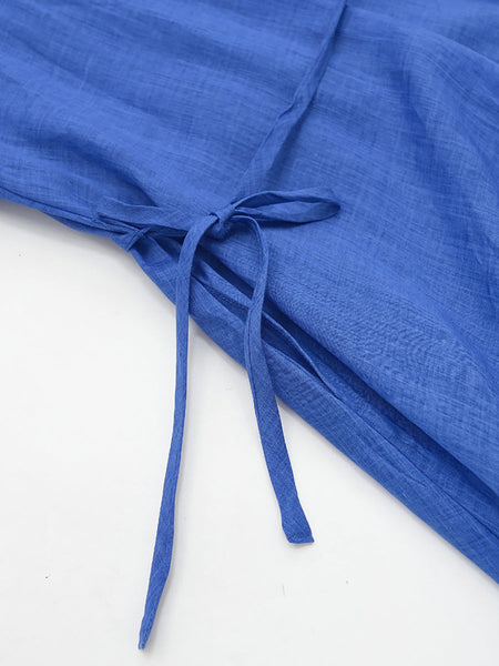 女性の夏のエレガントなブルールーズトラベルラミードレス