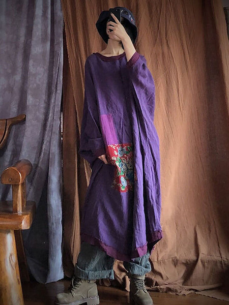 秋の女性のルースローズステッチドレス