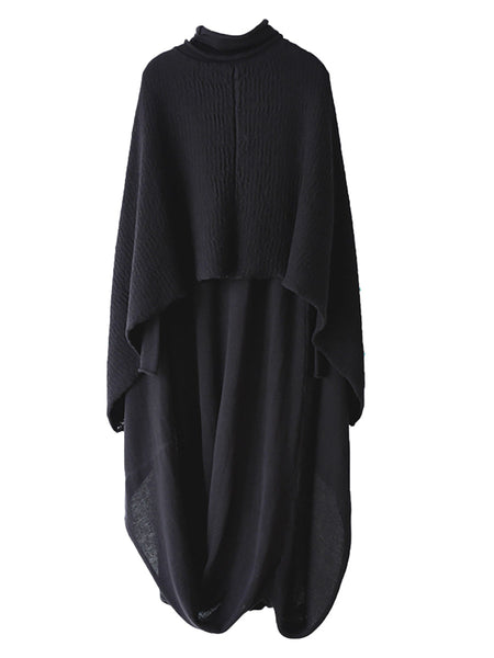 女性タートルネックロングニットセータードレス