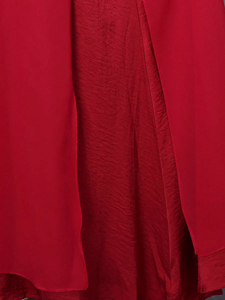 プラスサイズの女性の夏の不規則な裾ソリッドルーズベストドレス