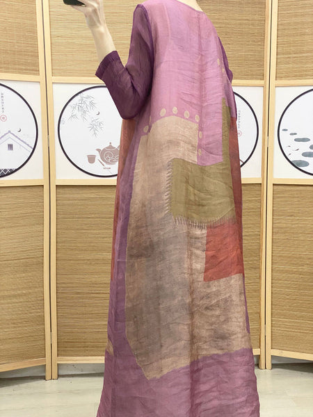 女性夏レトスプライシング巾着ルーズラミードレス