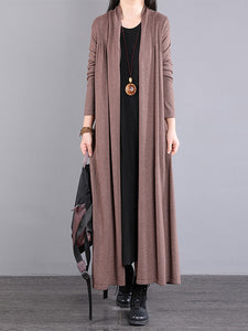 秋の女性のルーズソリッドセーターコート